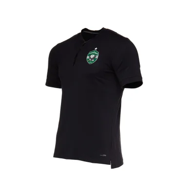 T-shirt Leisure time - black, cotton with 3/4 zip 2024/2025